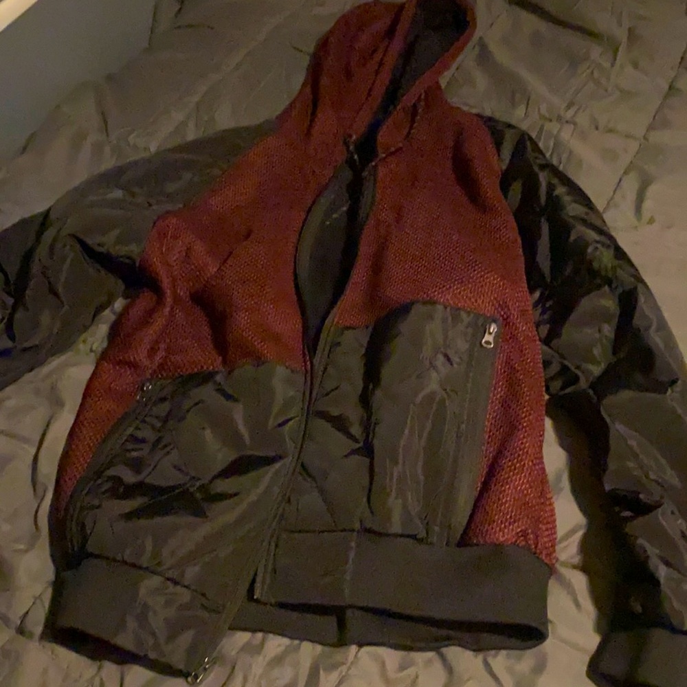 Burgundy/Black Windbreaker